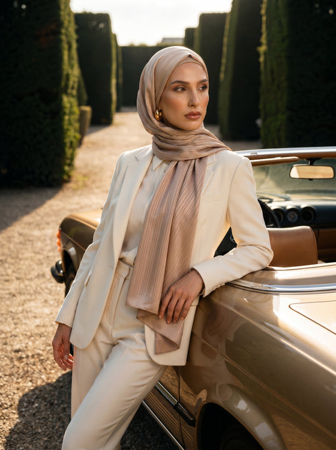 Solène Silk Hijab - Light French Beige