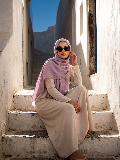 Marble Cotton Hijabs - Lilac