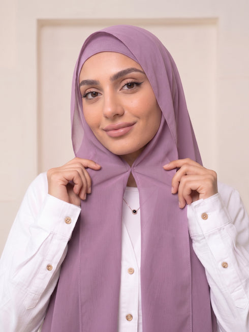 Built-in Magnet Hijab - Mauve