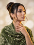 Silky Velvet Woolen Stole - Military Green