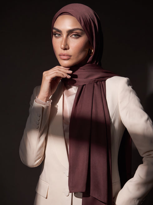 Noura Jersey Hijab - Dark Maroon