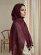 Texture Lawn Tassel Hijabs - Maroon