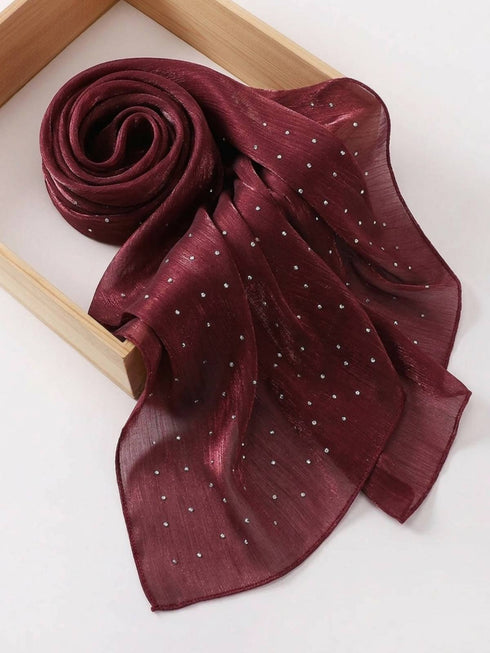 Verona Shimmer Organza Hijab - Maroon