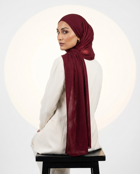 Ribbed Jersey Hijabs - Maroon