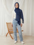 Noor Lace Hijab - Navy Blue
