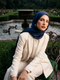 Solène Silk Hijab - Navy Blue