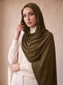 Organic Bamboo Jersey Hijab - Olive Brown