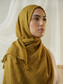 Texture Lawn Tassel Hijabs - Olive Yellow