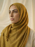Texture Lawn Tassel Hijabs - Olive Yellow