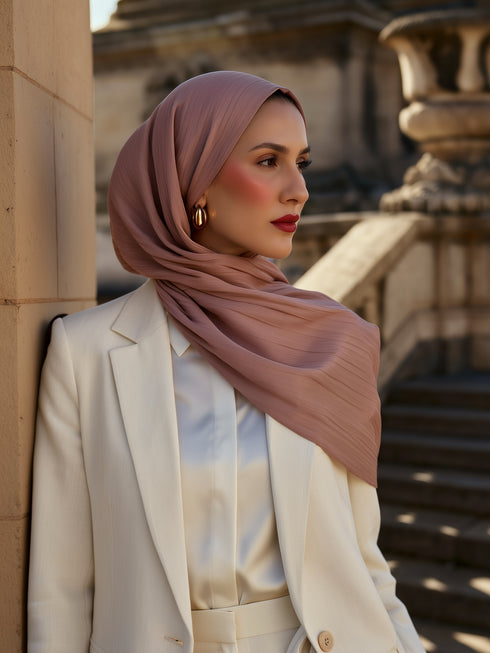 Solène Silk Hijab - Pale Pink