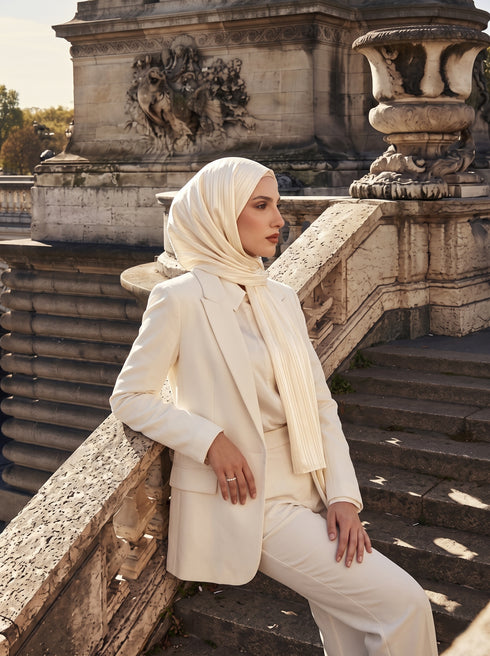Solène Silk Hijab - Pearl