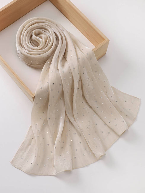 Verona Shimmer Organza Hijab - Malibu Beige