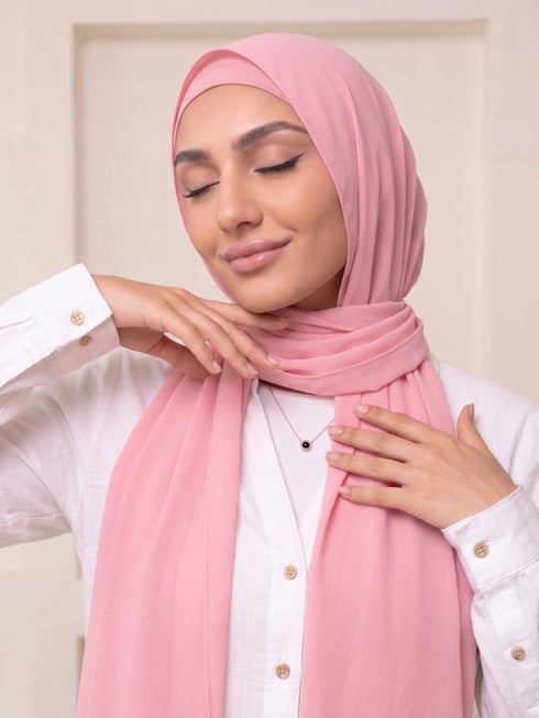 Built-in Magnet Hijab - Pink