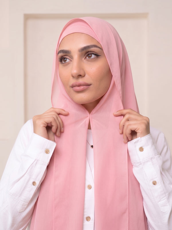 Built-in Magnet Hijab - Pink