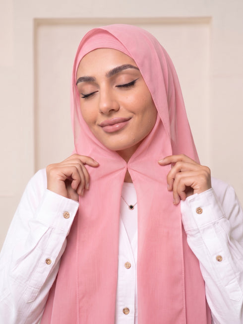 Built-in Magnet Hijab - Pink