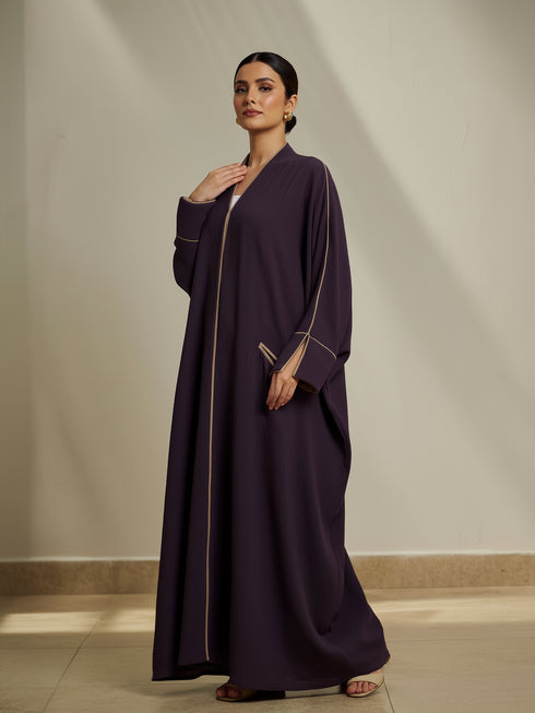 Purple Cotton Crush Abaya