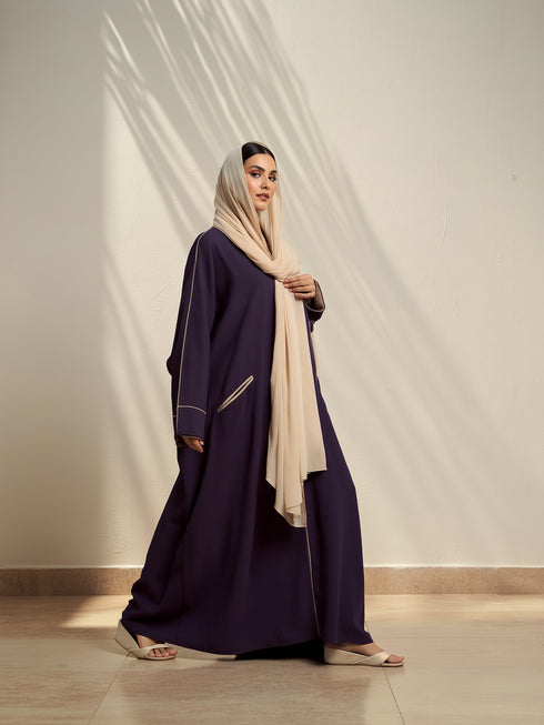 Purple Cotton Crush Abaya