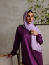 Relaxed Zip Maxi Abaya - Plum Purple