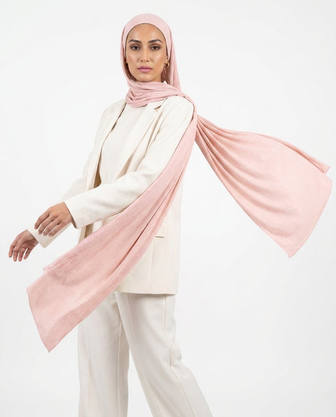 Ribbed Jersey Hijabs - Rose