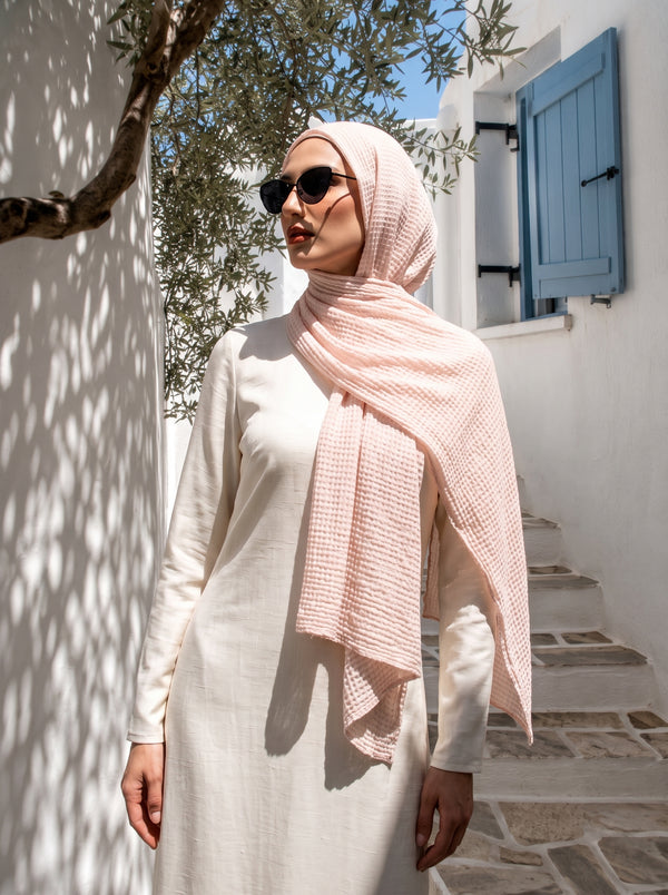 Marble Cotton Hijabs - Rose Pink