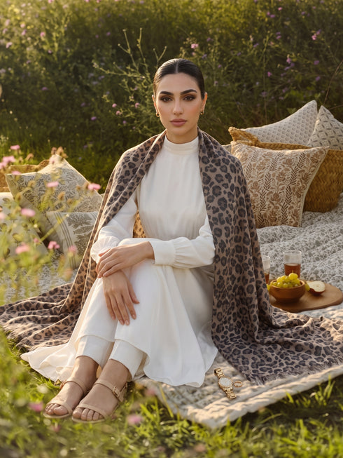 Safari Noir Printed Modal Hijab