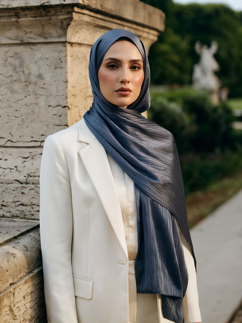 Solène Silk Hijab - Slate Grey