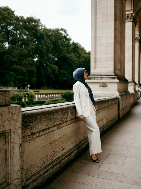 Solène Silk Hijab - Slate Grey