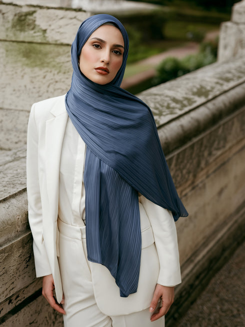 Solène Silk Hijab - Slate Grey