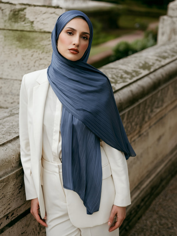 Solène Silk Hijab - Slate Grey