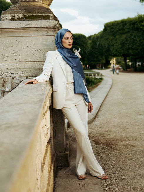 Solène Silk Hijab - Slate Grey
