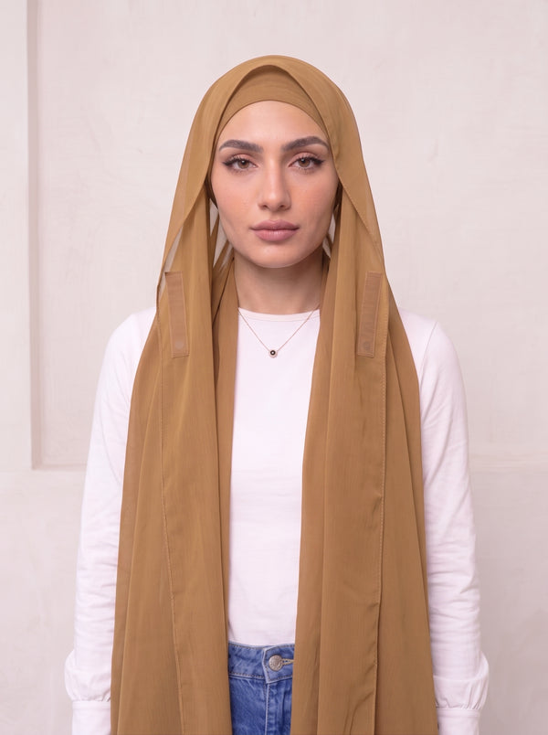 Built-in Magnet Hijab - Summer Tan