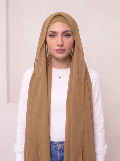 Built-in Magnet Hijab - Summer Tan