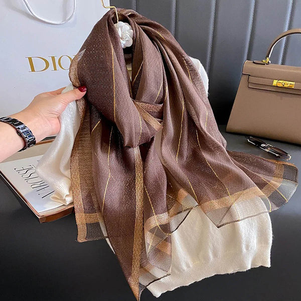 Sheen Organza Scarves - Coffee