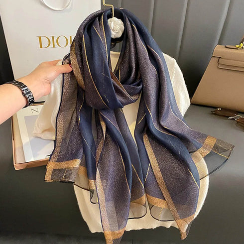 Sheen Organza Scarves - Navy
