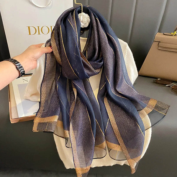 Sheen Organza Scarves - Navy