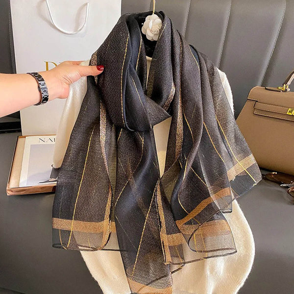 Sheen Organza Scarves - Black