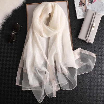 Luxe Pearl Hijabs - White