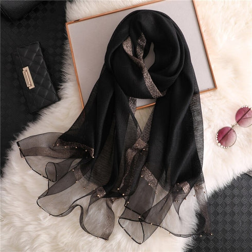 Luxe Pearl Hijabs - Black