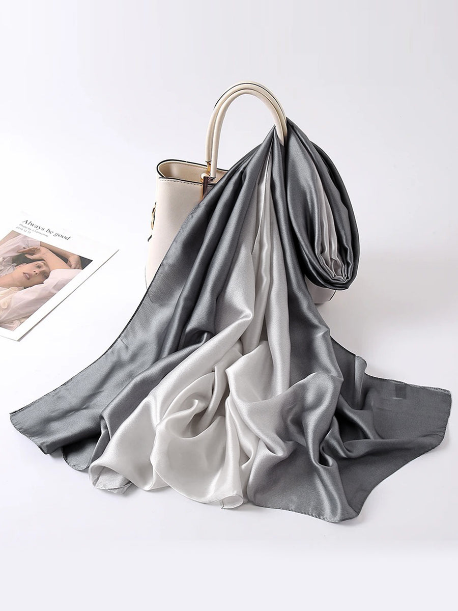 Ombre silk hijabs and scarves online in Charcoal Grey colour online