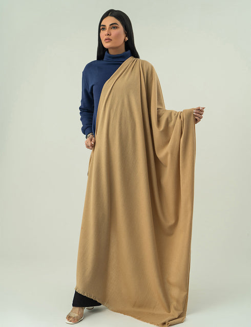 Woolen Cashmere Shawl - Tan Brown
