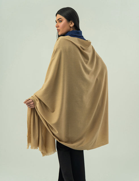 Woolen Cashmere Shawl - Tan Brown
