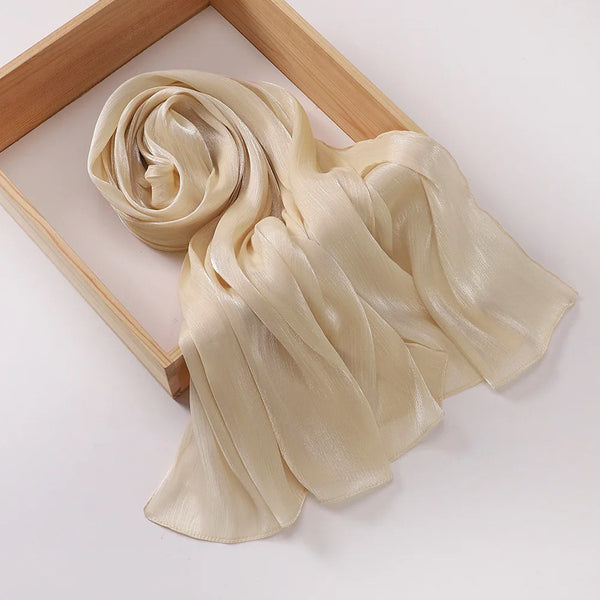 Aura Silky Organza Hijab - Beige