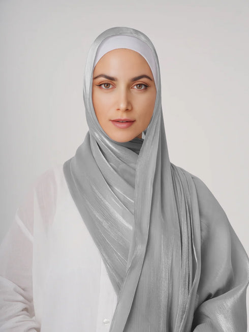Aura Silky Organza Hijab - Ash Grey