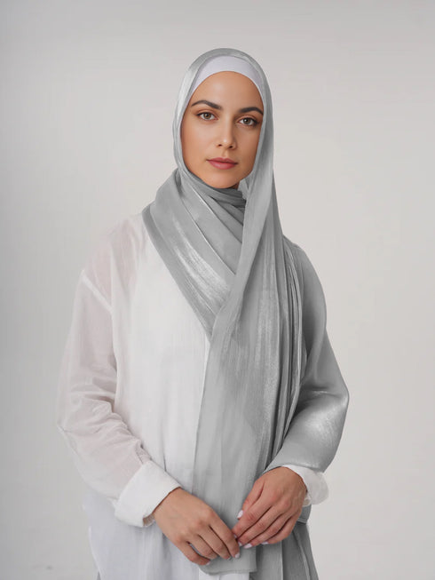 Aura Silky Organza Hijab - Ash Grey