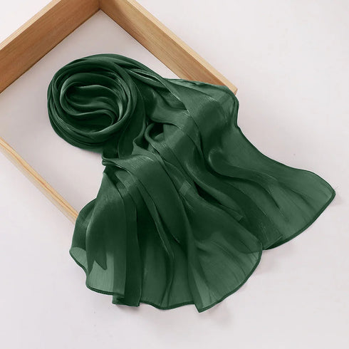 Aura Silky Organza Hijab - British Green