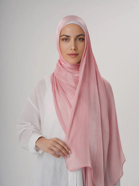 Aura Silky Organza Hijab - Blush Pink