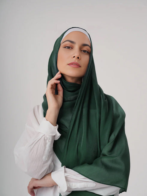 Aura Silky Organza Hijab - British Green