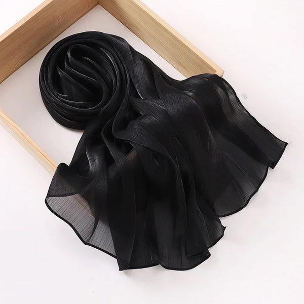 Aura Silky Organza Hijab - Black