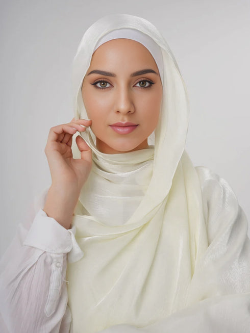 Aura Silky Organza Hijab - Pearl