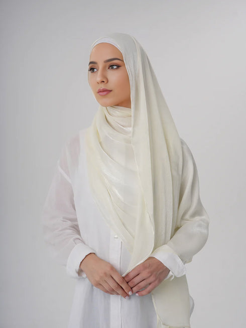 Aura Silky Organza Hijab - Pearl